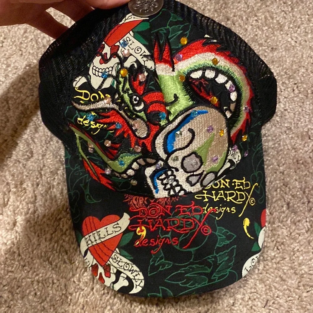 Ed Hardy | Accessories | Ed Hardy Trucker Hat Rhinestone Original